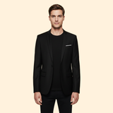 Men's Single-Button Lined Blazer – Office & Casual – Black