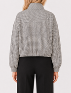 Ladies Casual Plaid Crop Jacket with Stand Collar – Everyday Wear, Stylish Layering