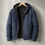 Men's Sherpa-Lined Canvas Jacket – Blue