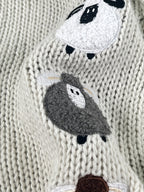 Women's Chunky Hooded Cardigan with Sheep Design