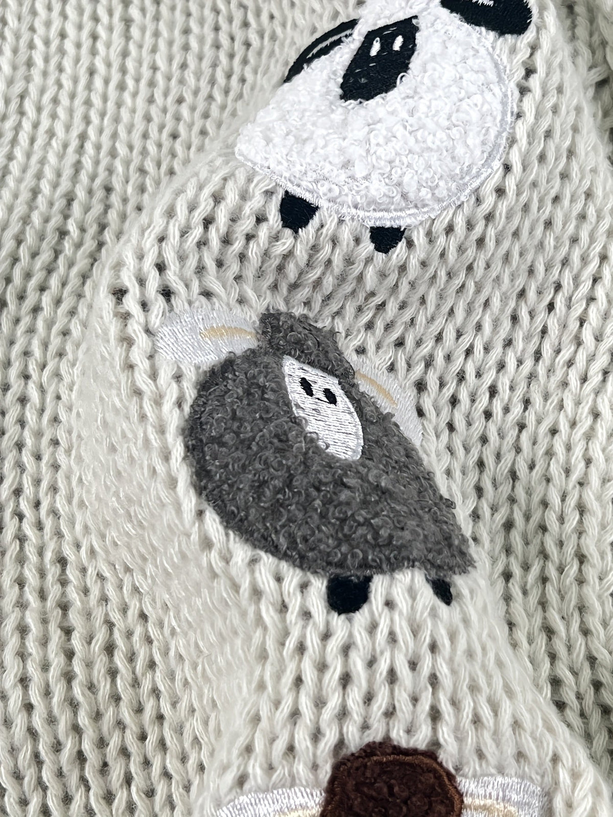 Women's Chunky Hooded Cardigan with Sheep Design