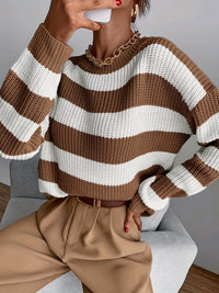 Women's Relaxed Striped Jumper – Drop Shoulder