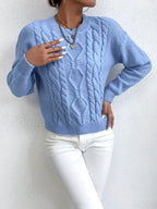 Women's Chunky Cable Knit Jumper – Drop Shoulder