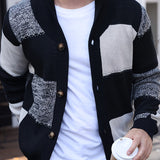 Men's Black & White Colour Block Cardigan