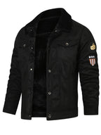 Men's Black Fleece-Lined Trucker Jacket