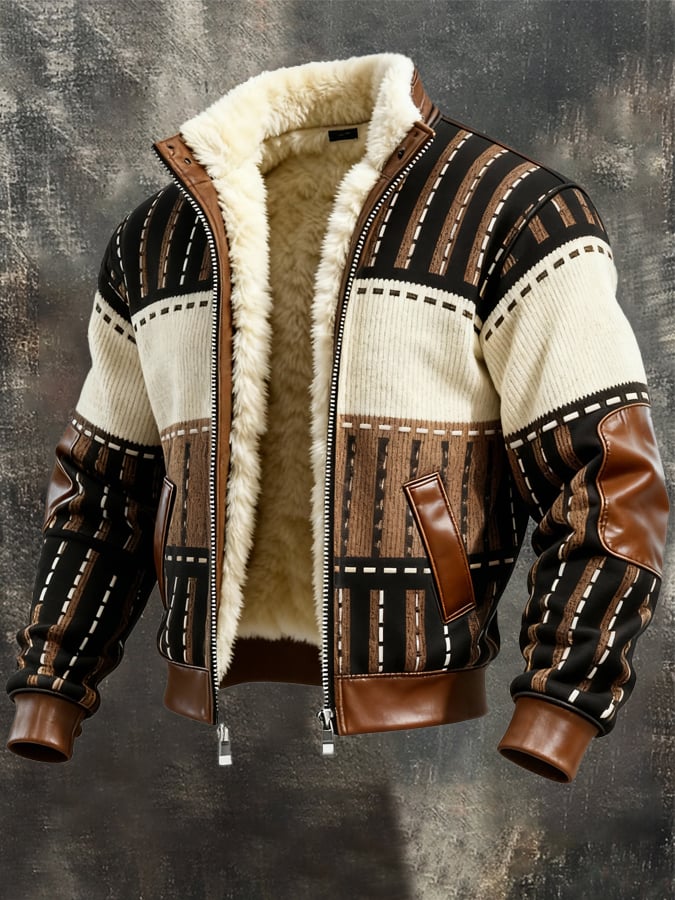 Men's Ivory Sherpa-Lined Zip Jacket – ivory