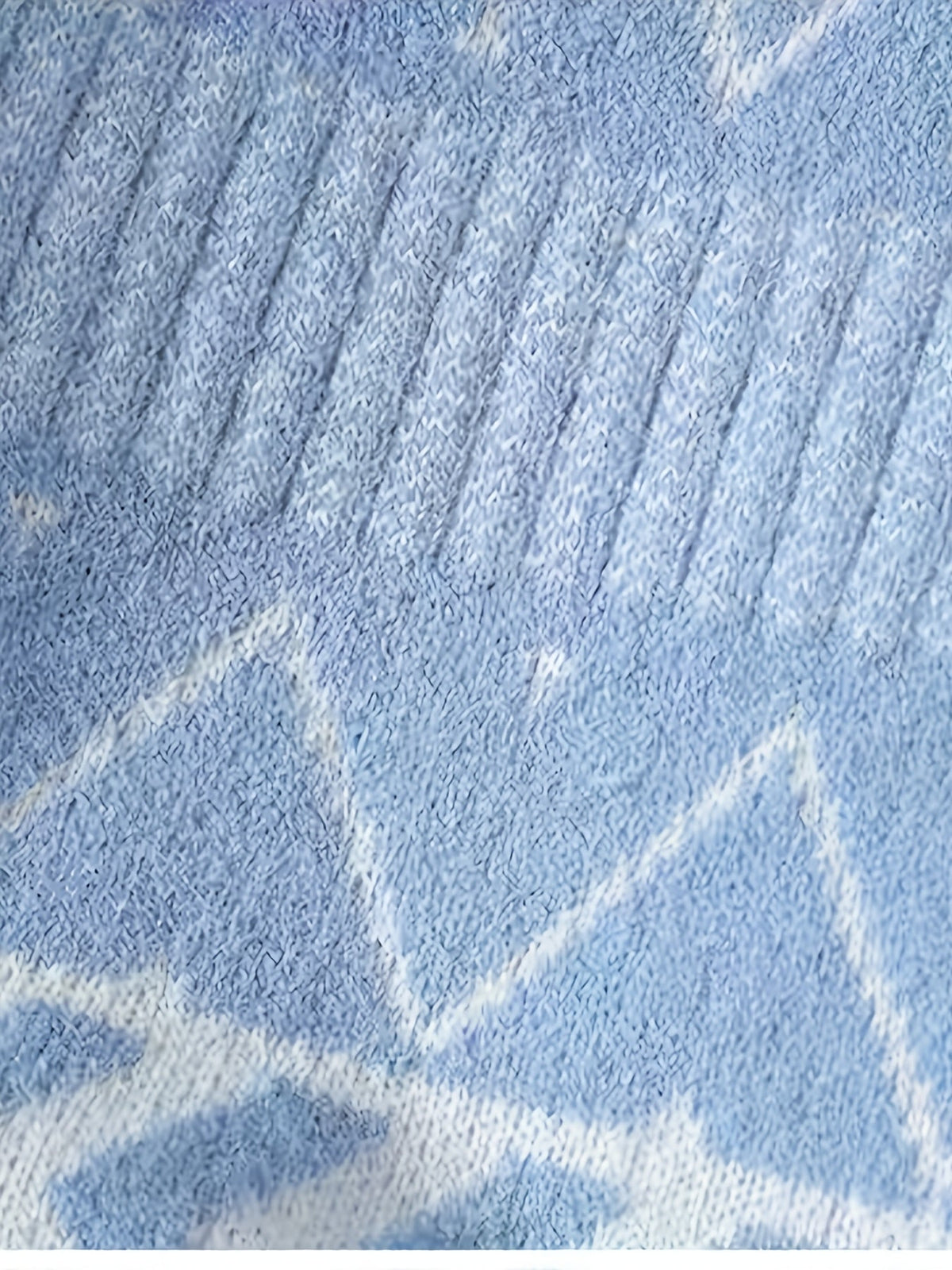 Men's Sky Blue Patterned Crew Neck Jumper