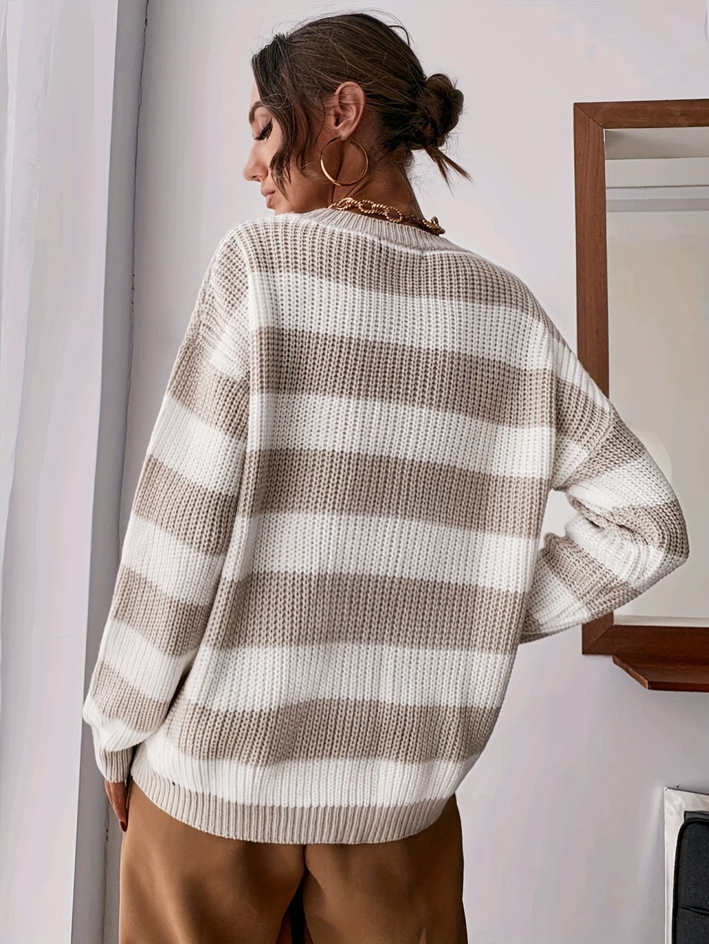 Women's Relaxed Striped Jumper – Drop Shoulder