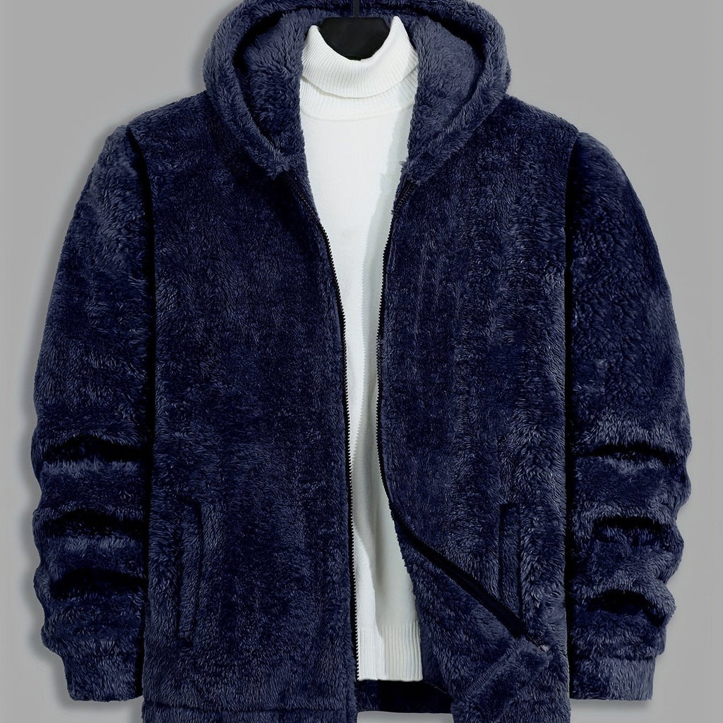 Men's Hooded Zip Jacket – Relaxed Fit – Navy