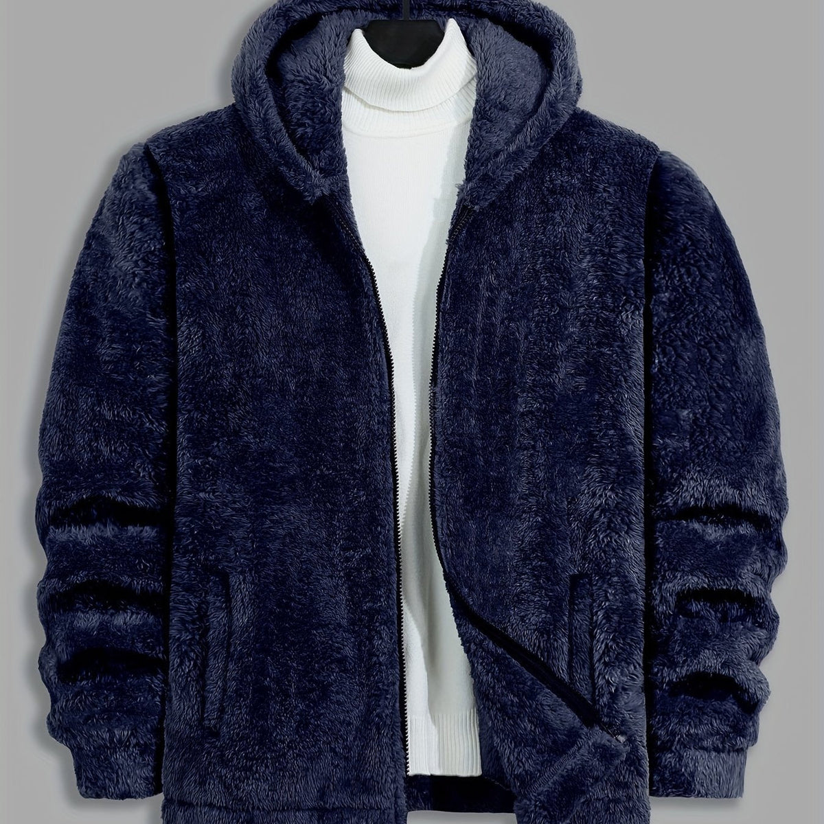 Men's Hooded Zip Jacket – Relaxed Fit – Navy
