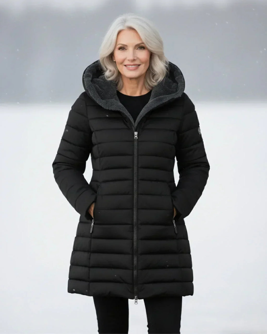 Women's Padded Winter Jacket – Warm Everyday Layer – Svart