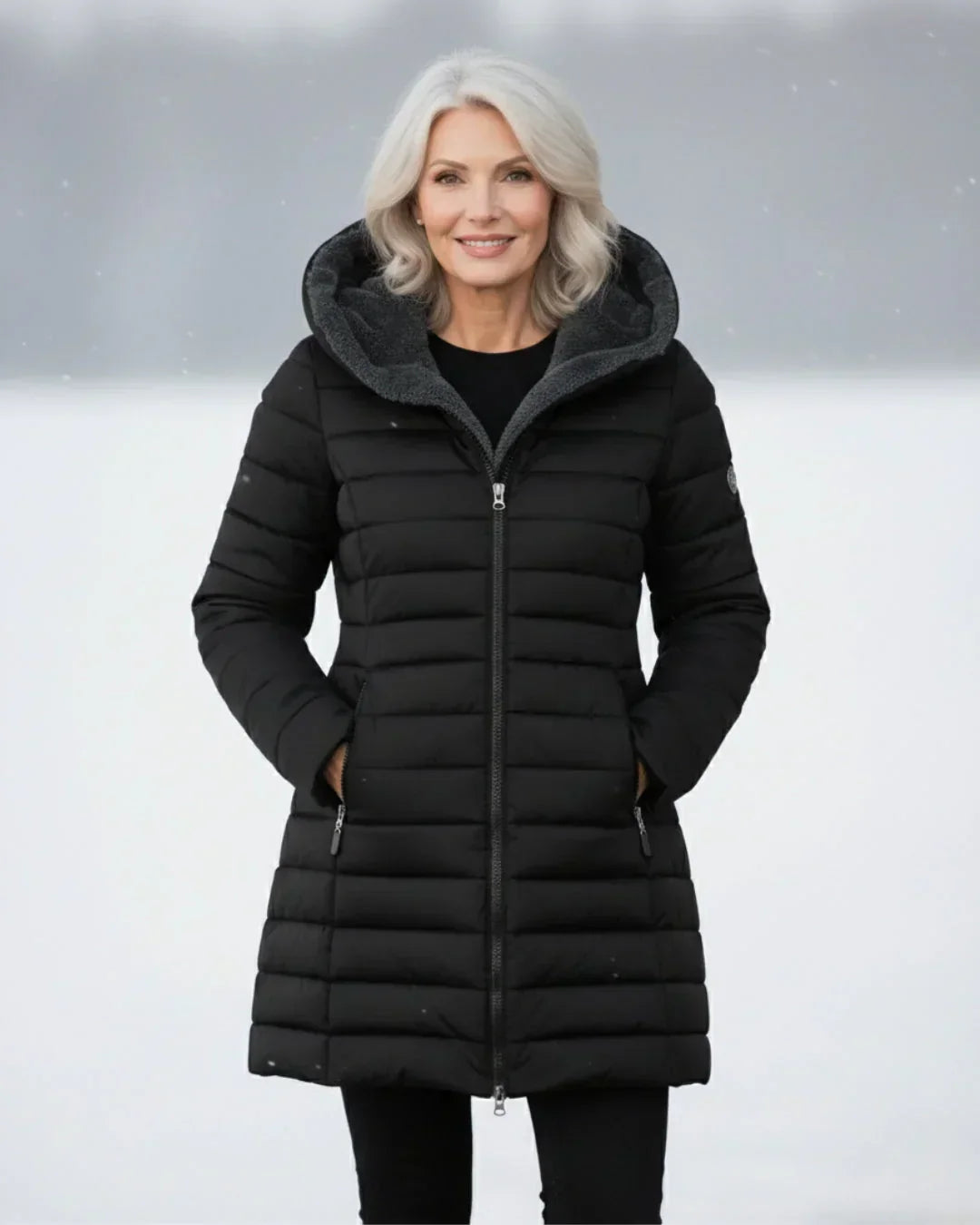 Women's Padded Winter Jacket – Warm Everyday Layer – Svart