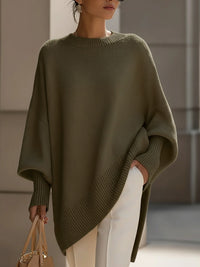 Women's Oversized Wool Jumper – Asymmetric Hem