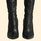 Women's Black Knee-High Boots with Zip