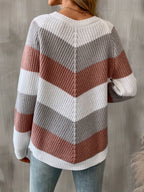 Women's Colour Block Chevron Knit Jumper