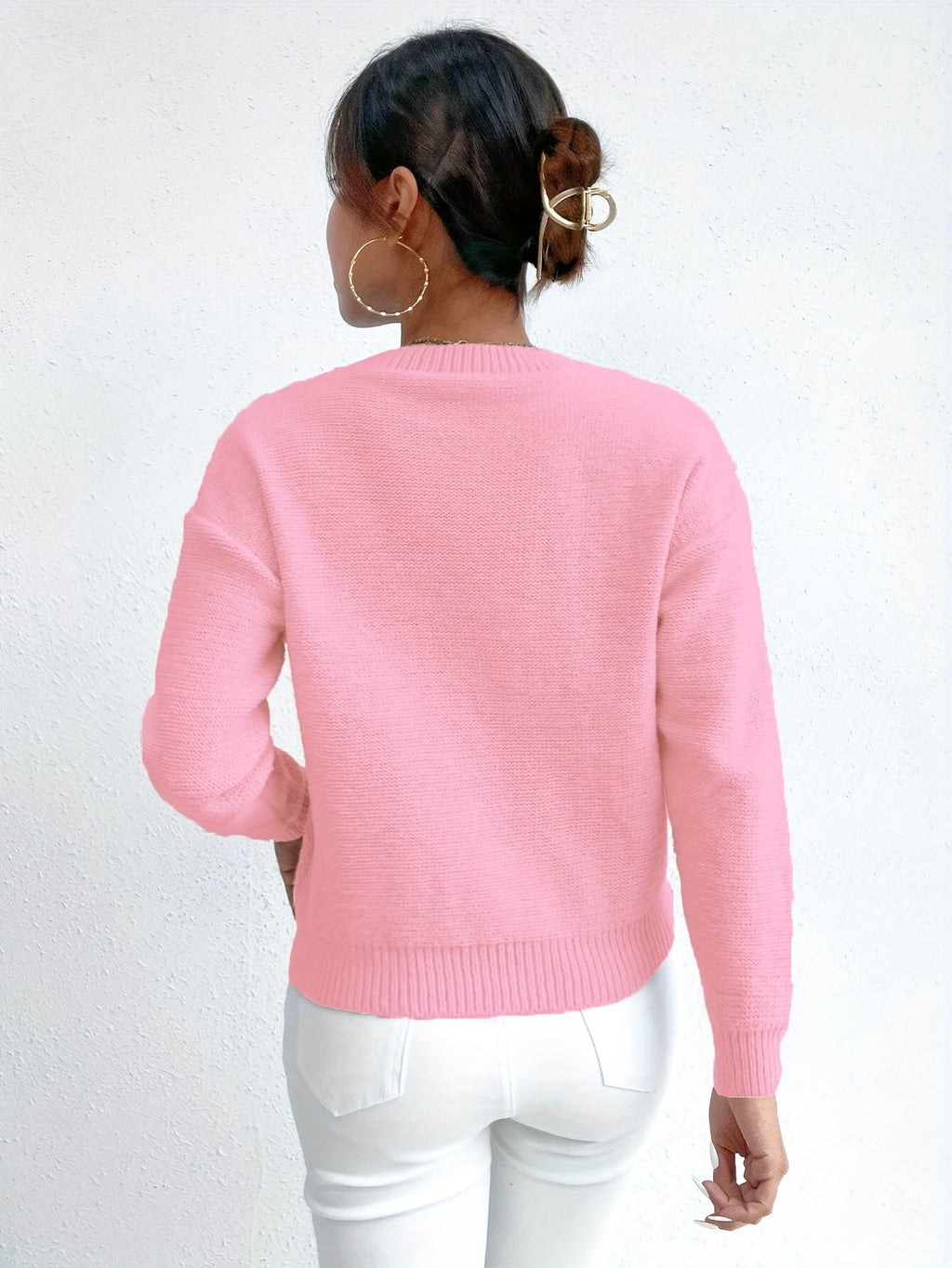 Women's Chunky Cable Knit Jumper – Drop Shoulder