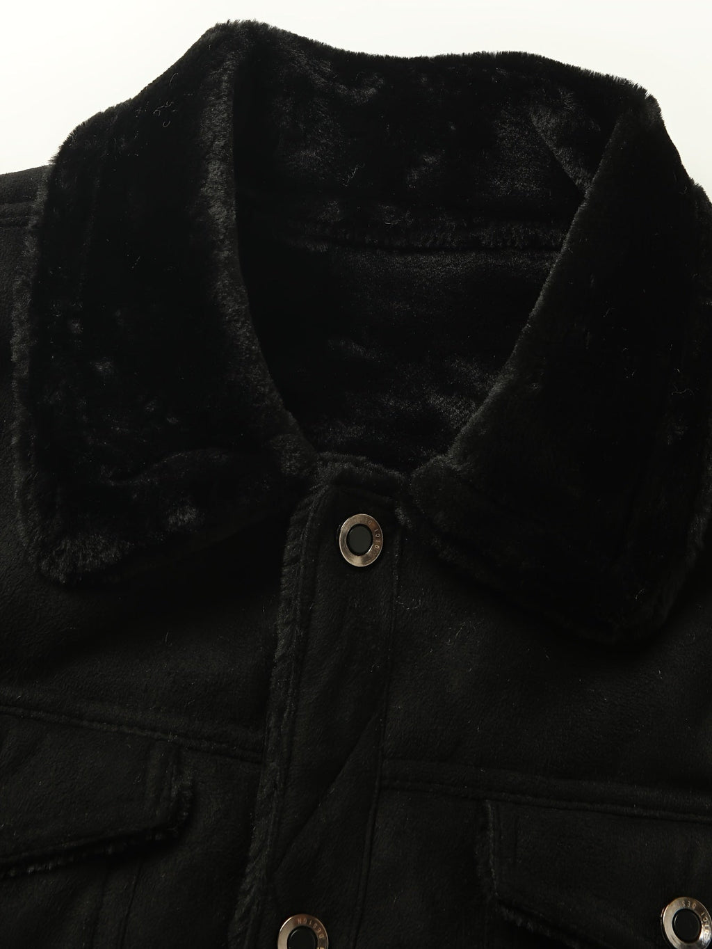 Men's Black Fleece-Lined Trucker Jacket