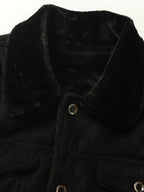 Men's Black Fleece-Lined Trucker Jacket