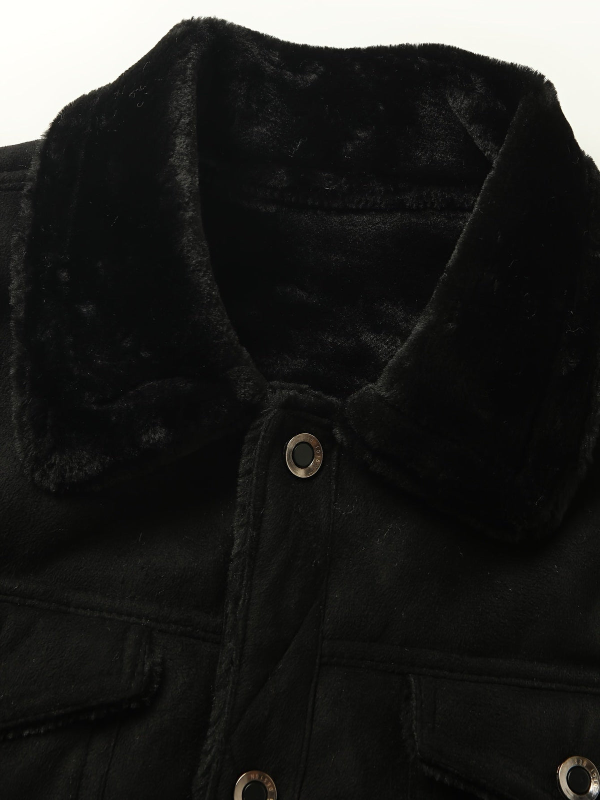 Men's Black Fleece-Lined Trucker Jacket
