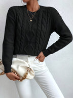 Women's Chunky Cable Knit Jumper – Drop Shoulder