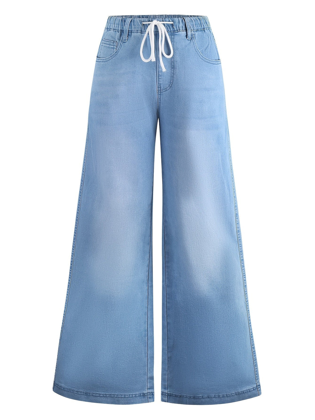Women's High-Waisted Wide-Leg Stretch Trousers