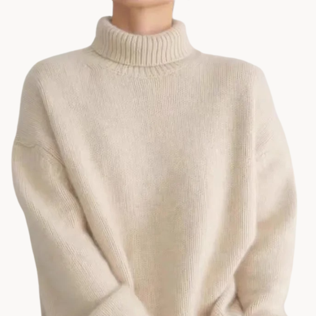 Women's Cashmere Roll Neck Jumper – Relaxed Fit