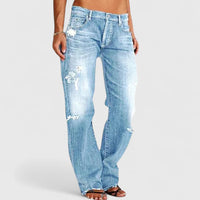 Women's Wide-Leg Stretch Jeans – Light Blue