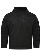 Men's Black Fleece-Lined Trucker Jacket