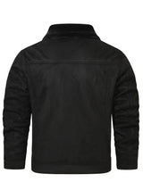 Men's Black Fleece-Lined Trucker Jacket