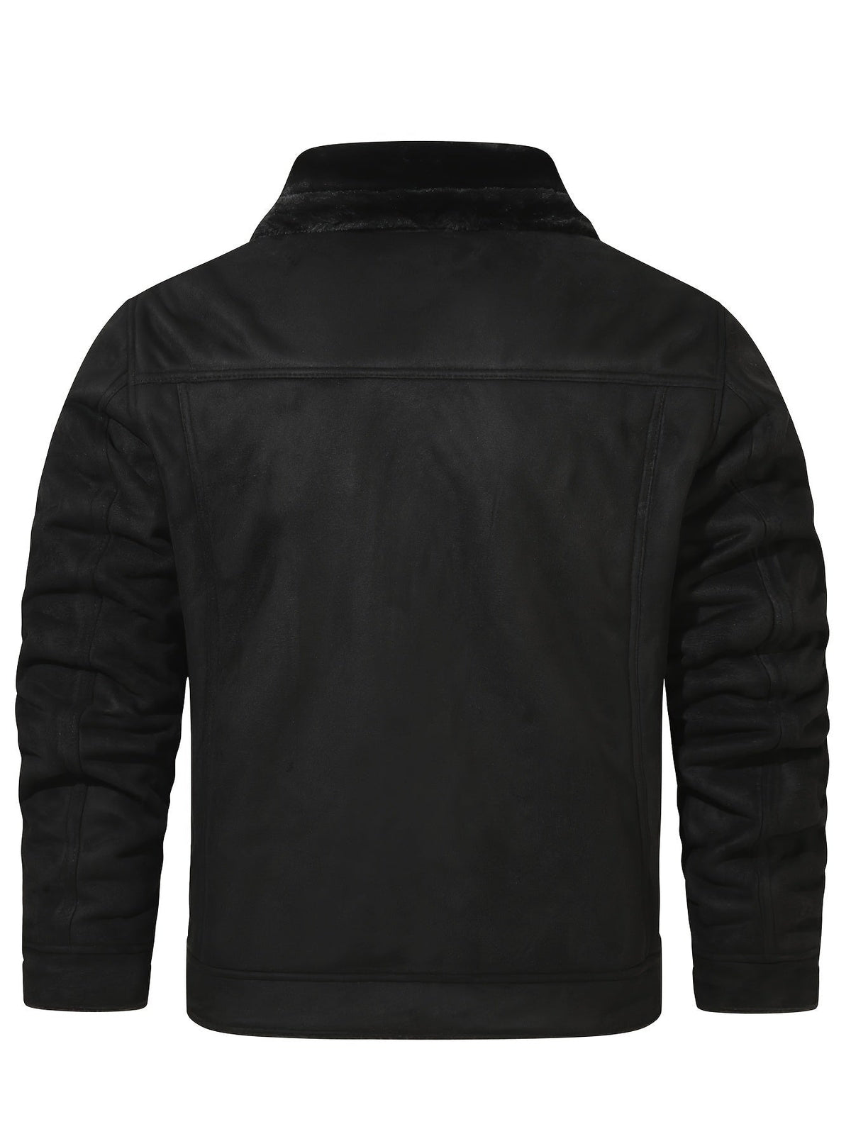 Men's Black Fleece-Lined Trucker Jacket