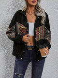 Women's Black Patchwork Lapel Jacket – Black