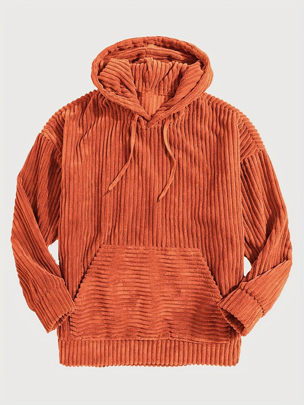 Unisex Ribbed Pullover Hoodie – Relaxed Fit