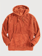 Unisex Ribbed Pullover Hoodie – Relaxed Fit