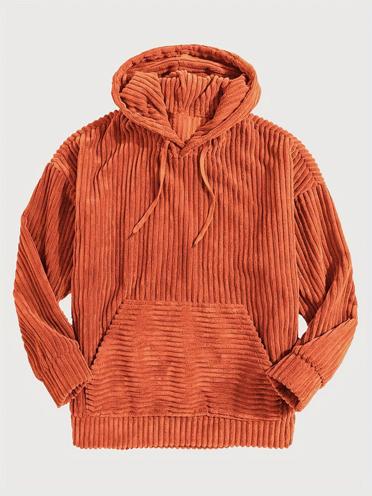Unisex Ribbed Pullover Hoodie – Relaxed Fit