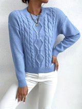 Women's Chunky Cable Knit Jumper – Drop Shoulder