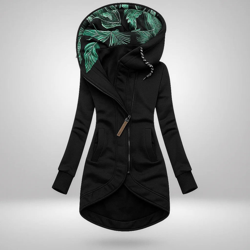 Women's Elegant Coat – Casual Wear, Office Style – Black