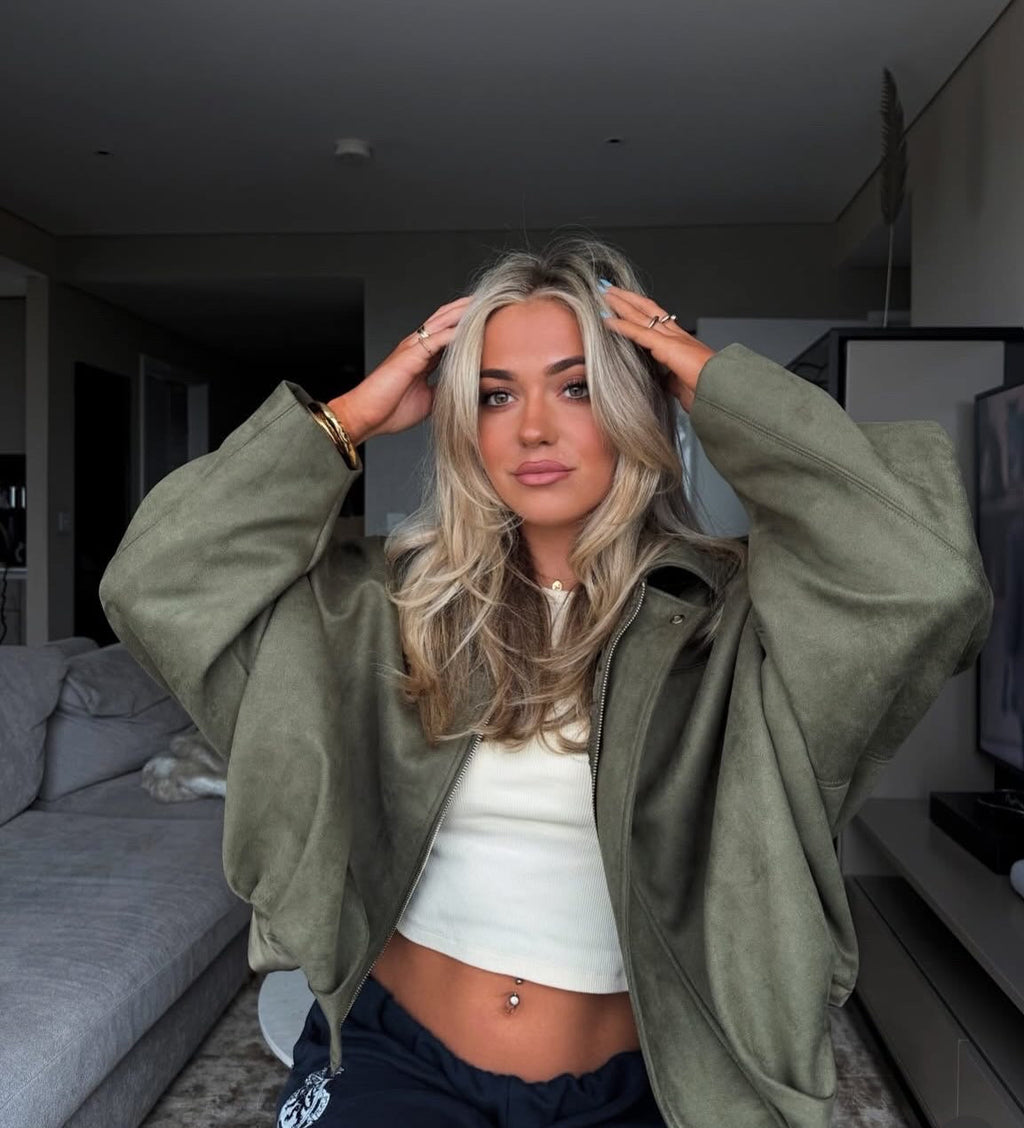 Oversized Pocket Jacket in Suede Style – Casual Wear, Everyday Outfits