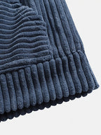 Unisex Ribbed Pullover Hoodie – Relaxed Fit