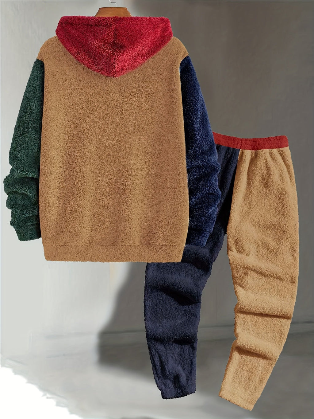 Men's Colour Block Hooded Two-Piece Lounge Set