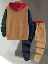 Men's Colour Block Hooded Two-Piece Lounge Set