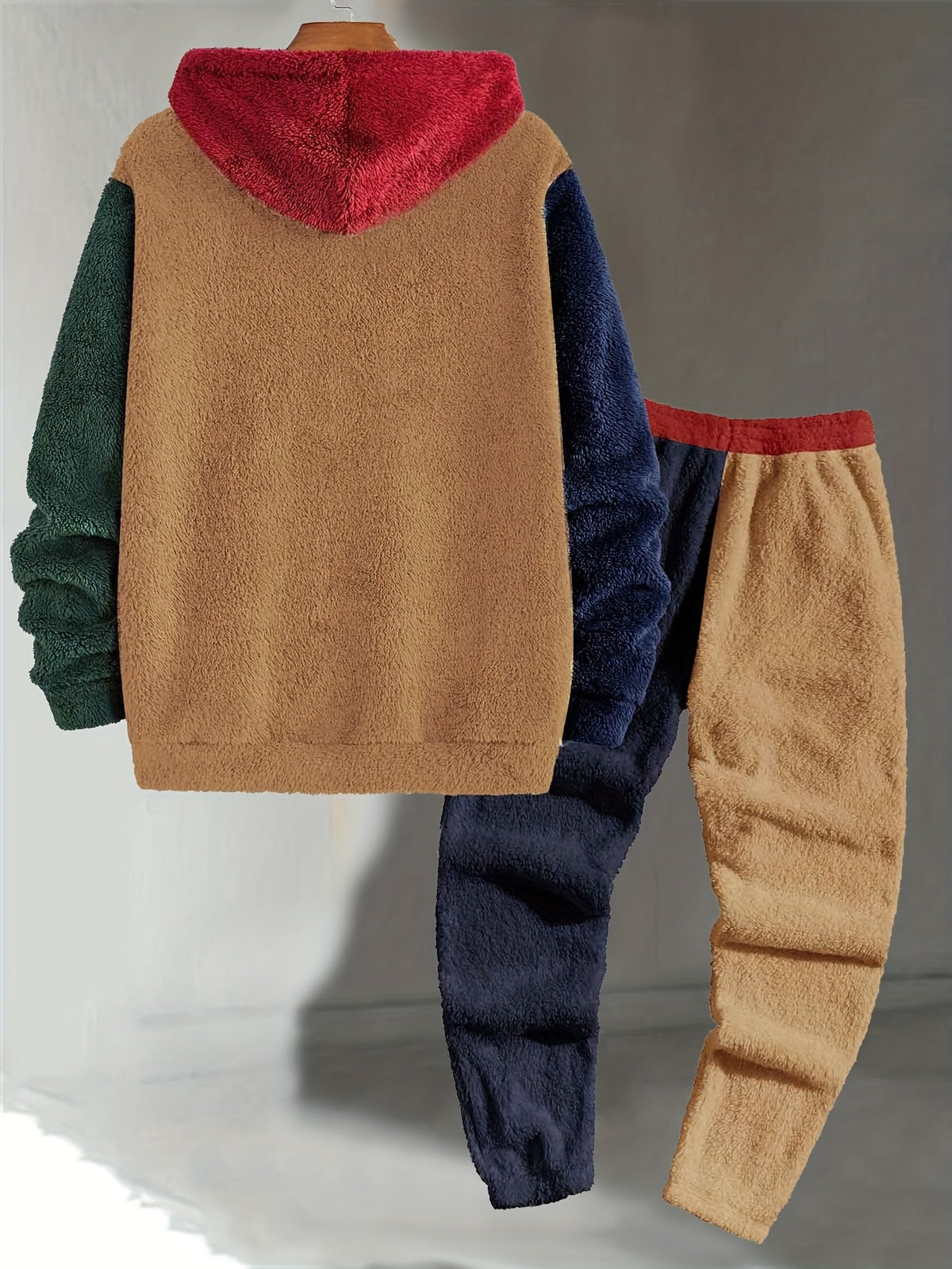 Men's Colour Block Hooded Two-Piece Lounge Set