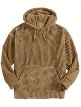 Unisex Ribbed Pullover Hoodie – Relaxed Fit