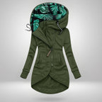 Women's Elegant Coat – Casual Wear, Office Style – Military Green