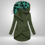 Women's Elegant Coat – Casual Wear, Office Style – Military Green