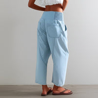 Wide Leg Pants for Women - Comfortable Cotton Blend - Casual Weekend Wear