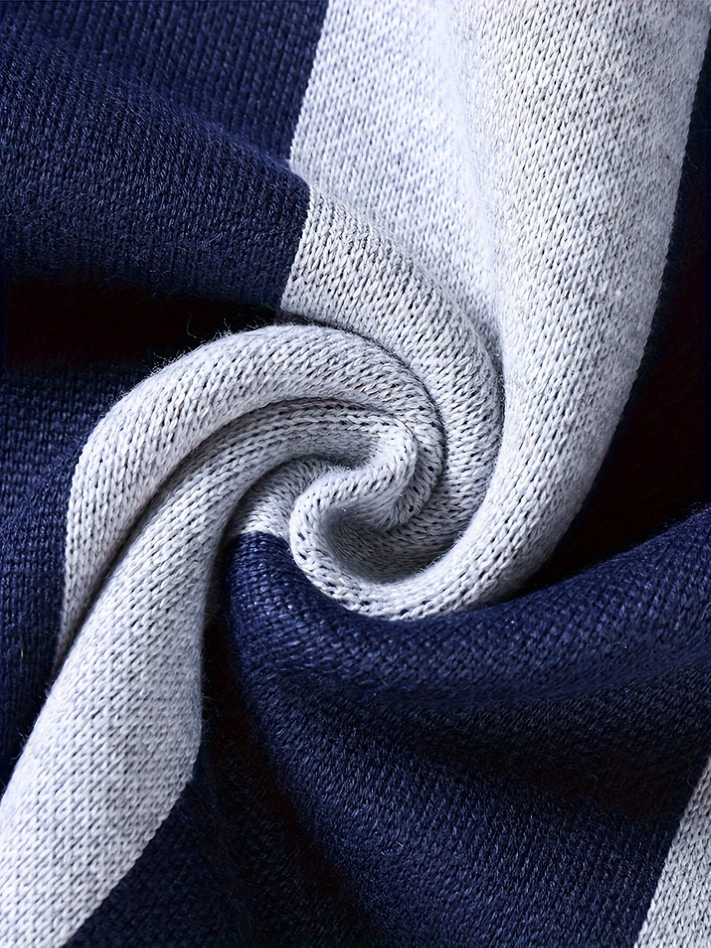 Men's Navy Colour Block Jumper