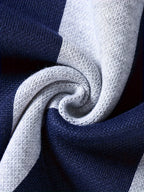 Men's Navy Colour Block Jumper