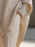 Women's Oversized Wool Jumper – Asymmetric Hem