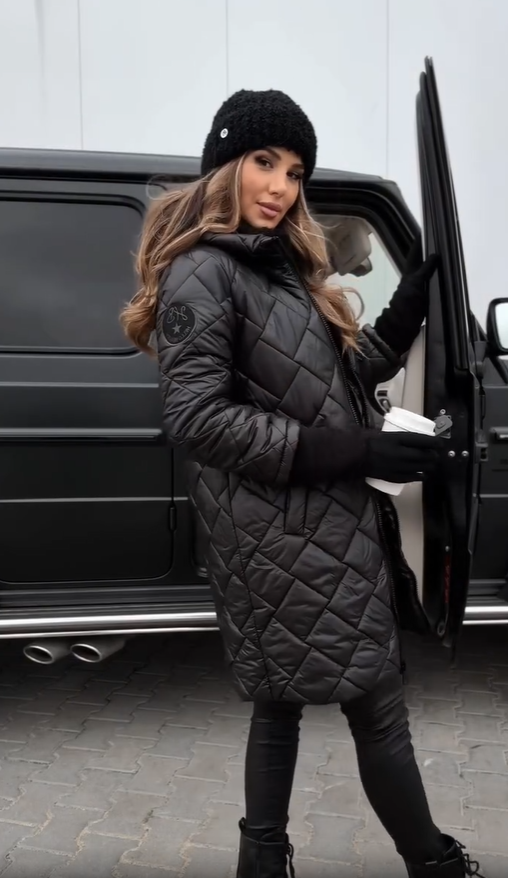 Women's Long Quilted Down Puffer Jacket with Hood