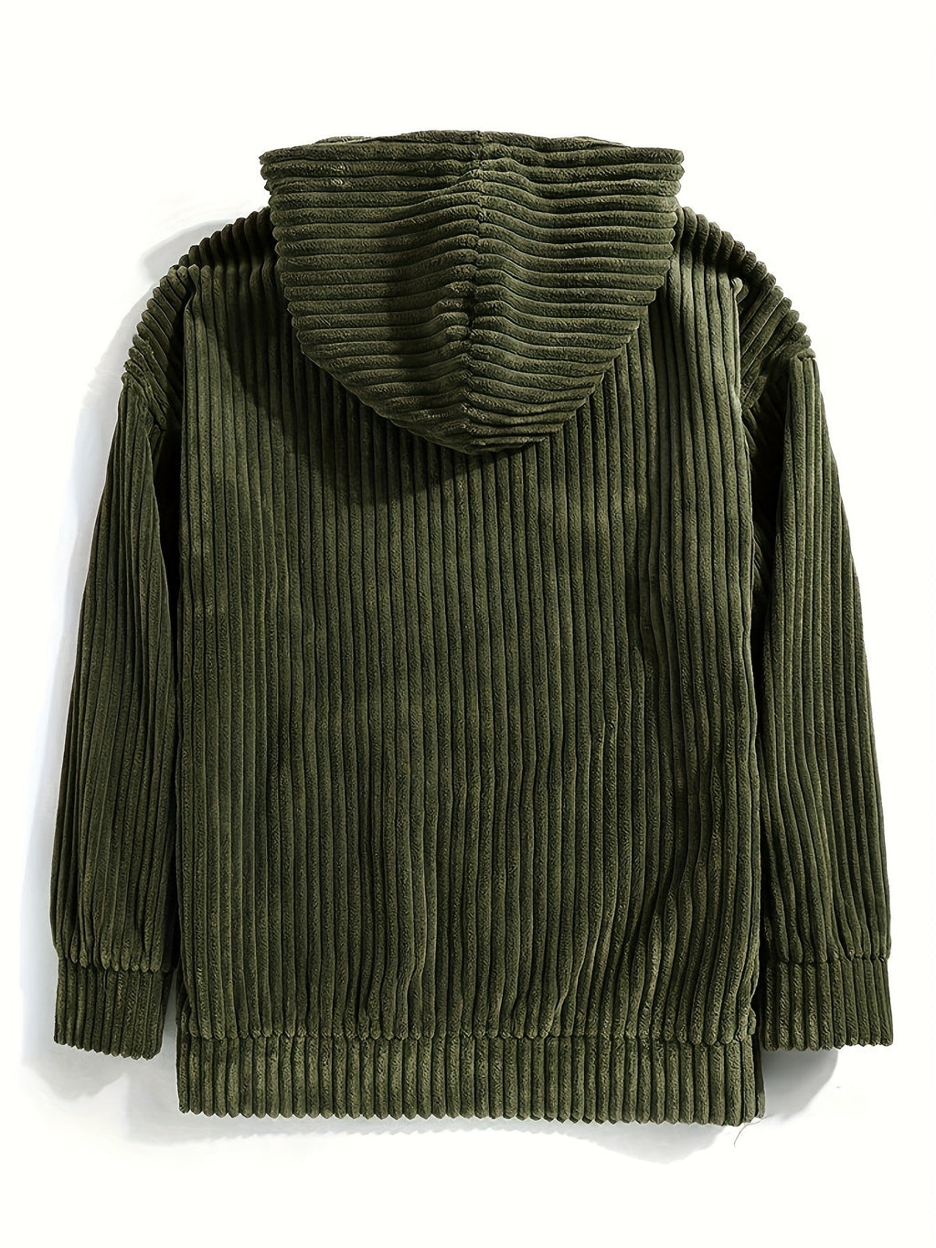 Unisex Ribbed Pullover Hoodie – Relaxed Fit